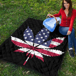 American Cannabis Leaf Flag Print Quilt