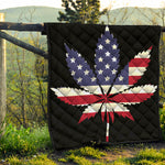 American Cannabis Leaf Flag Print Quilt