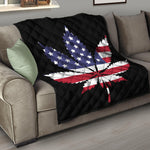 American Cannabis Leaf Flag Print Quilt