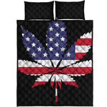 American Cannabis Leaf Flag Print Quilt Bed Set