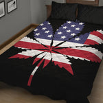 American Cannabis Leaf Flag Print Quilt Bed Set