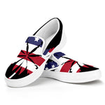 American Cannabis Leaf Flag Print White Slip On Shoes