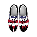 American Cannabis Leaf Flag Print White Slip On Shoes