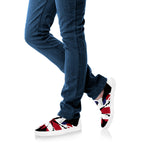 American Cannabis Leaf Flag Print White Slip On Shoes