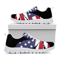 American Cannabis Leaf Flag Print White Running Shoes
