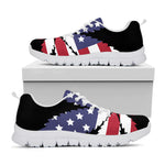 American Cannabis Leaf Flag Print White Sneakers