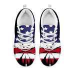 American Cannabis Leaf Flag Print White Sneakers