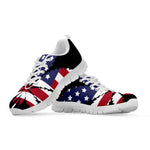 American Cannabis Leaf Flag Print White Sneakers