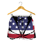 American Cannabis Leaf Flag Print Women's Shorts