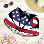 American Cannabis Leaf Flag Print Women's Shorts