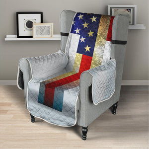 American Christian Cross Flag Print Armchair Protector