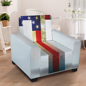 American Christian Cross Flag Print Armchair Slipcover