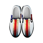 American Christian Cross Flag Print Black Slip On Shoes