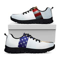 American Christian Cross Flag Print Black Running Shoes