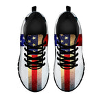 American Christian Cross Flag Print Black Sneakers