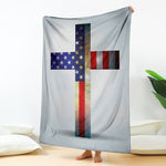 American Christian Cross Flag Print Blanket