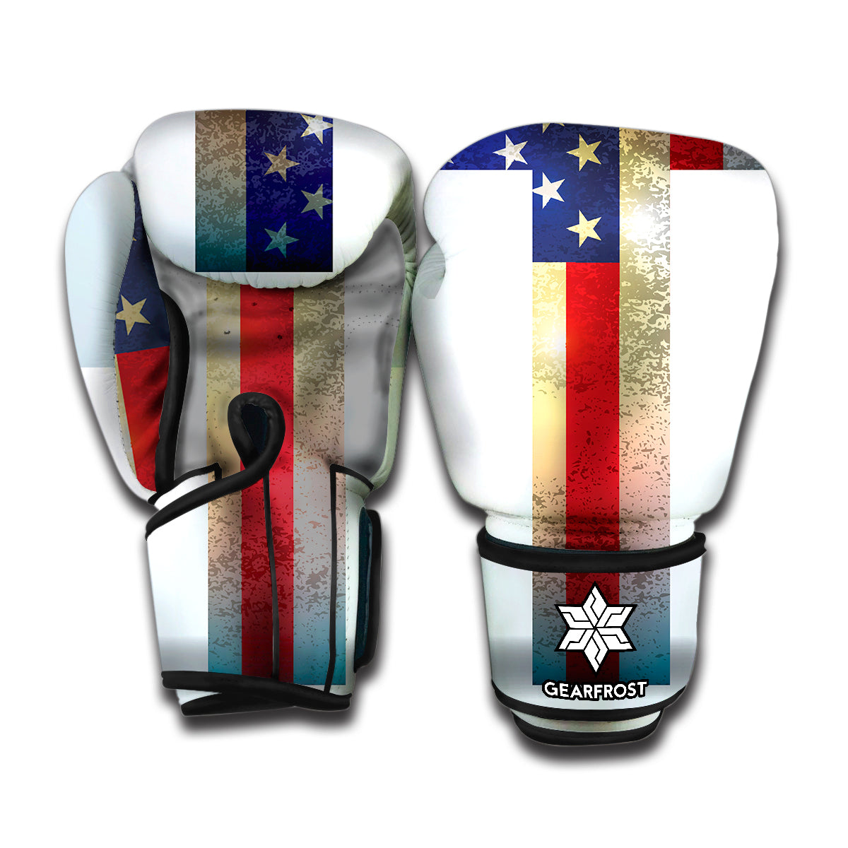 American Christian Cross Flag Print Boxing Gloves