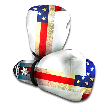 American Christian Cross Flag Print Boxing Gloves