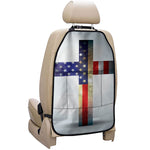 American Christian Cross Flag Print Car Seat Organizers