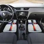 American Christian Cross Flag Print Front and Back Car Floor Mats