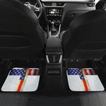 American Christian Cross Flag Print Front and Back Car Floor Mats