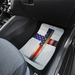 American Christian Cross Flag Print Front and Back Car Floor Mats