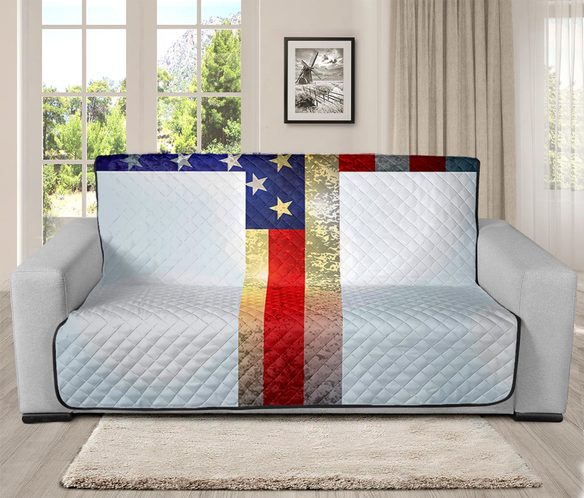 American Christian Cross Flag Print Futon Protector