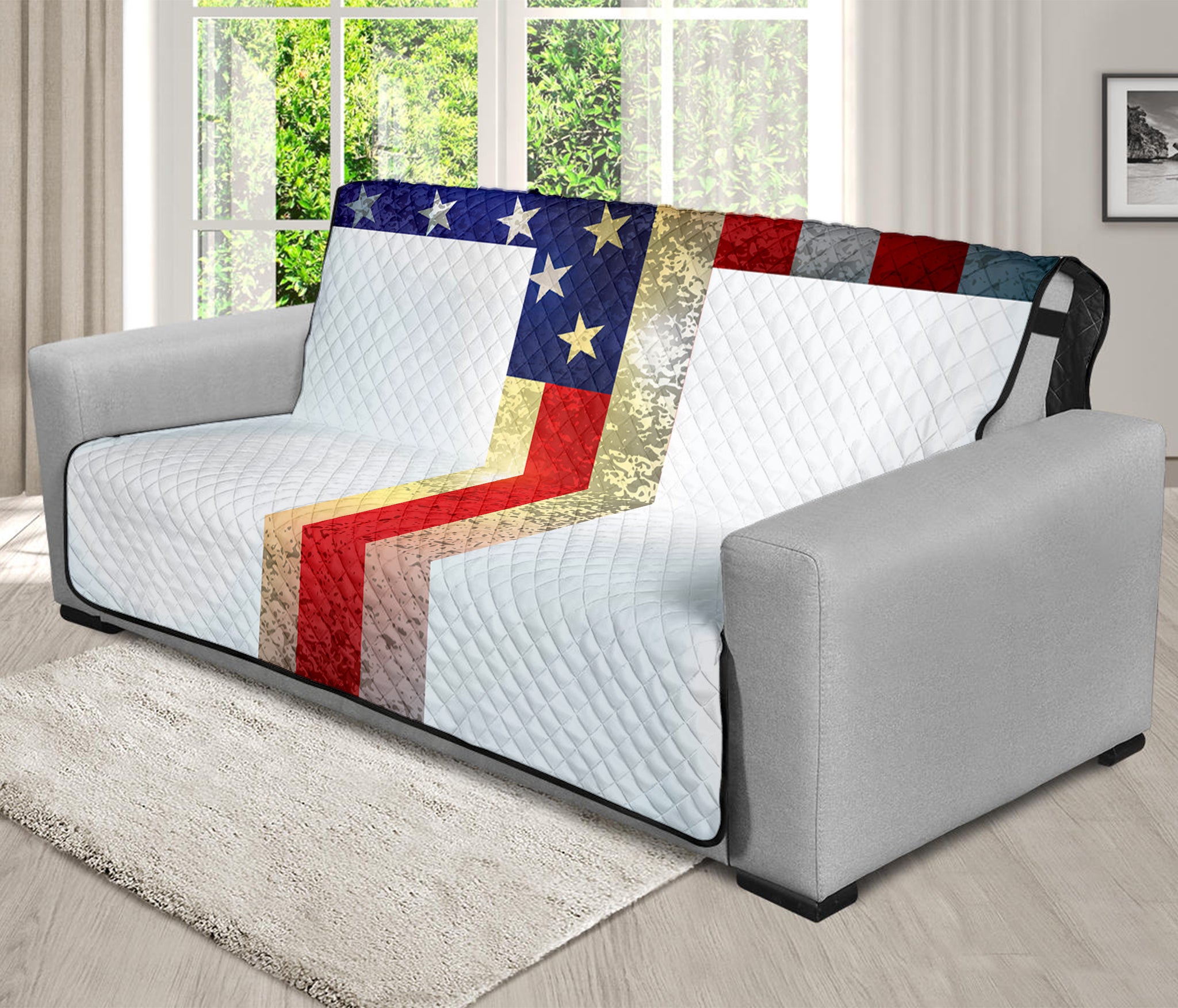 American Christian Cross Flag Print Futon Protector