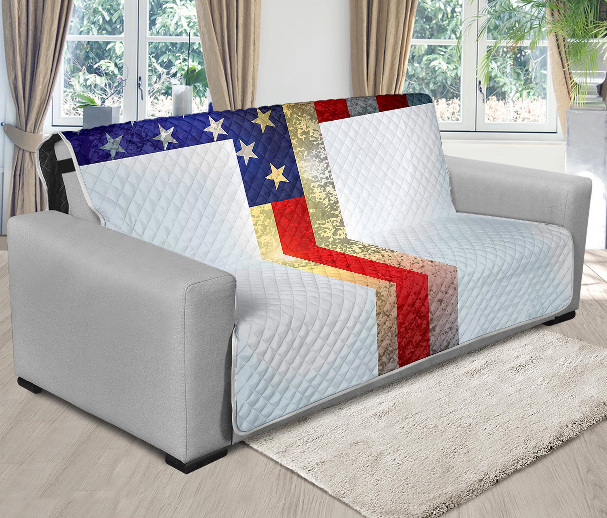 American Christian Cross Flag Print Futon Protector