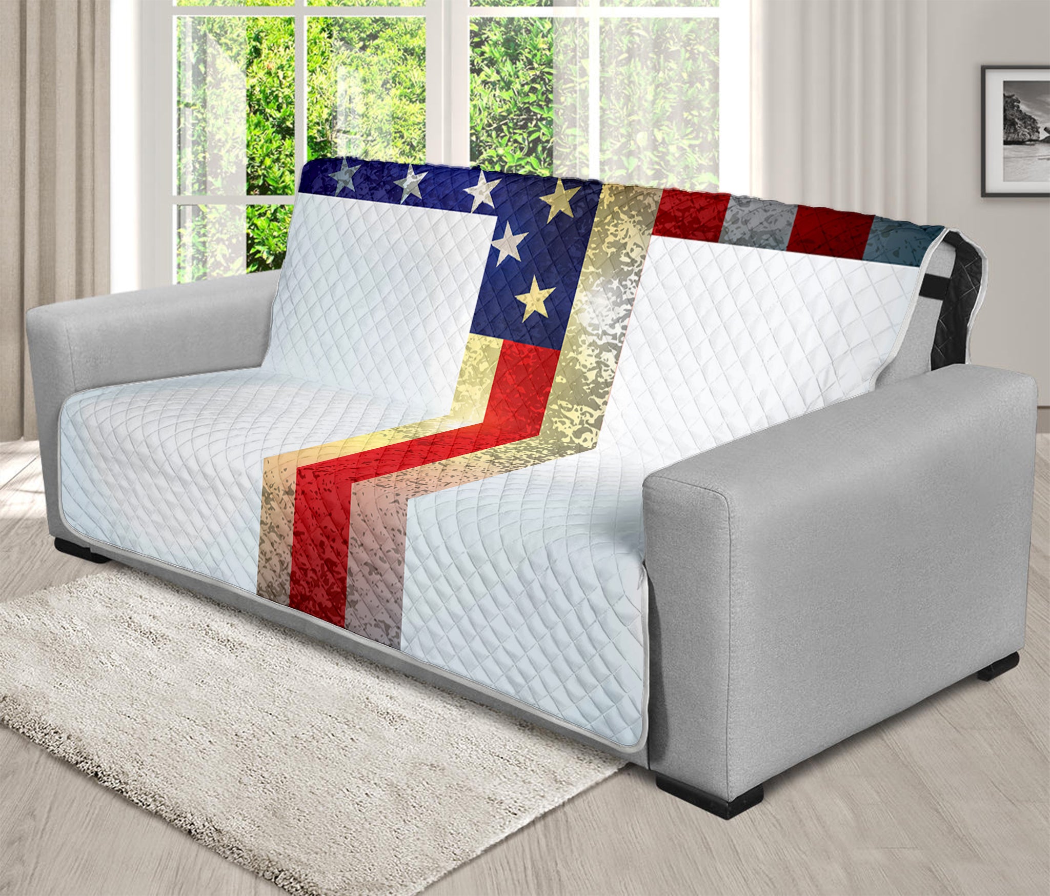 American Christian Cross Flag Print Futon Protector