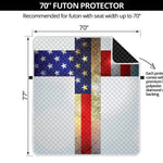 American Christian Cross Flag Print Futon Protector