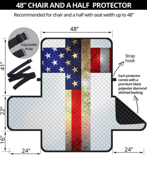 American Christian Cross Flag Print Half Sofa Protector