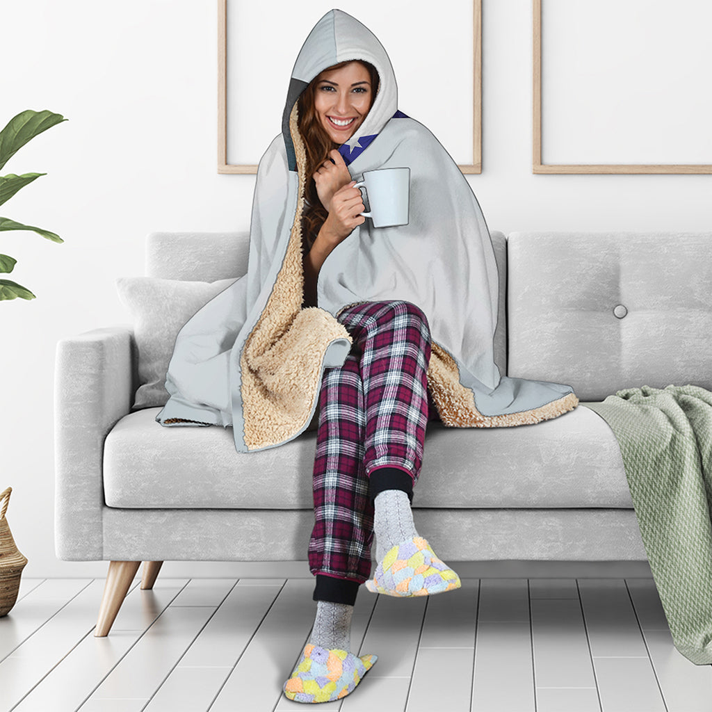 American Christian Cross Flag Print Hooded Blanket