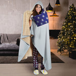 American Christian Cross Flag Print Hooded Blanket