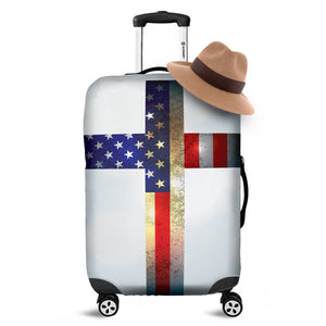 American Christian Cross Flag Print Luggage Cover