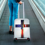 American Christian Cross Flag Print Luggage Cover