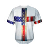 American Christian Cross Flag Print Men's Baseball Jersey