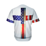 American Christian Cross Flag Print Men's Baseball Jersey