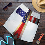 American Christian Cross Flag Print Men's Shorts