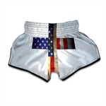 American Christian Cross Flag Print Muay Thai Boxing Shorts