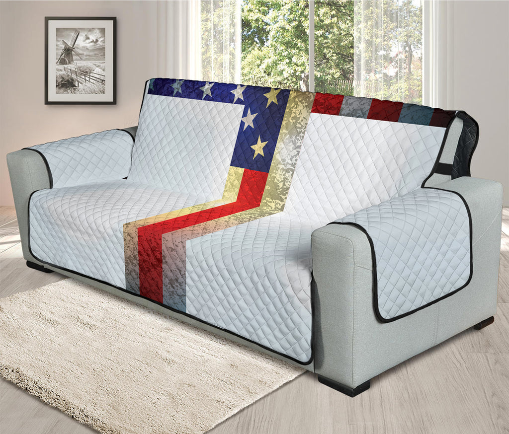 American Christian Cross Flag Print Oversized Sofa Protector