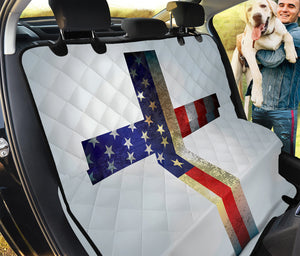 American Christian Cross Flag Print Pet Car Back Seat Cover