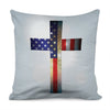 American Christian Cross Flag Print Pillow Cover