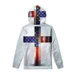 American Christian Cross Flag Print Pullover Hoodie