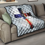 American Christian Cross Flag Print Quilt