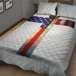 American Christian Cross Flag Print Quilt Bed Set