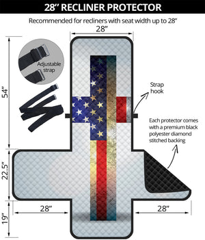 American Christian Cross Flag Print Recliner Protector