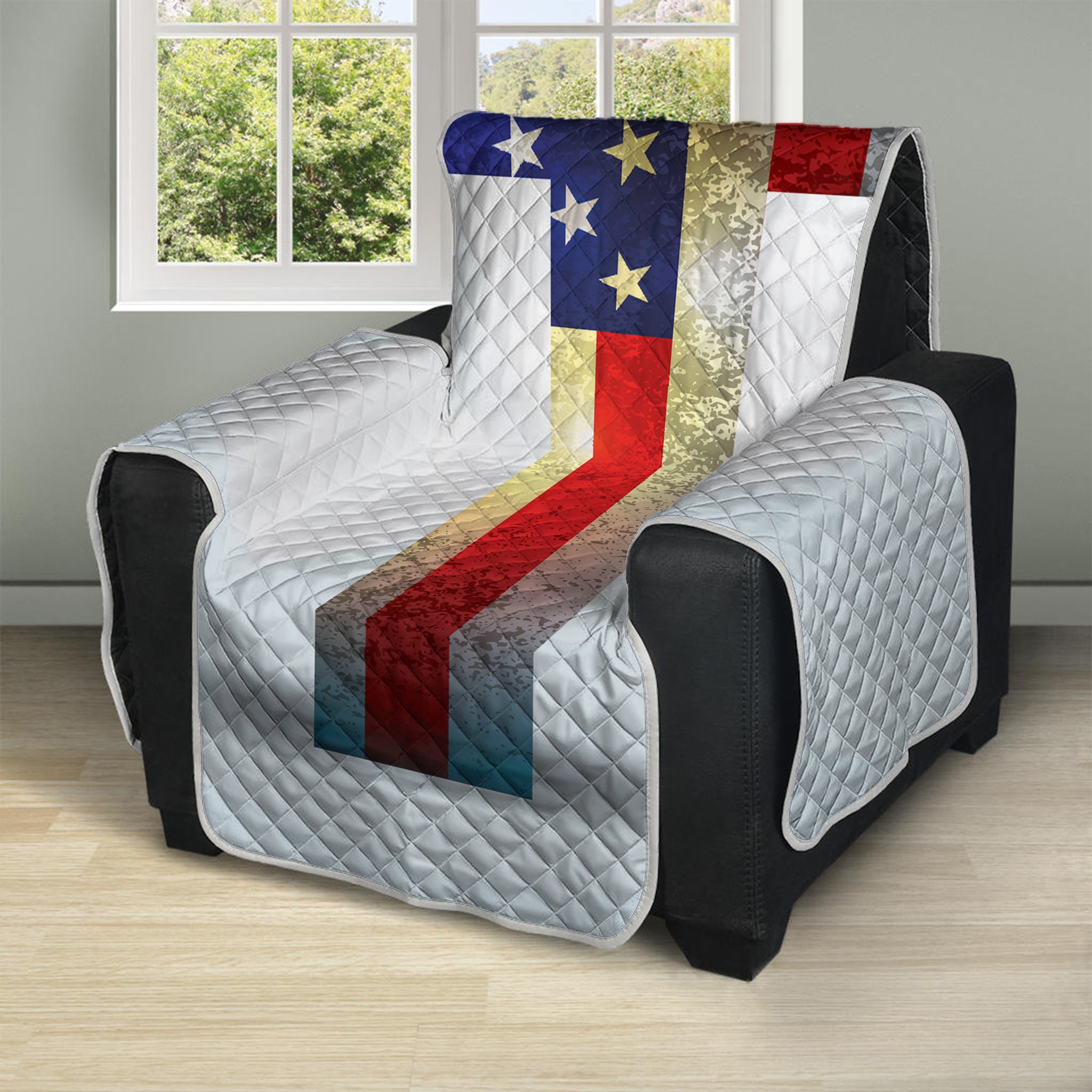 American Christian Cross Flag Print Recliner Protector