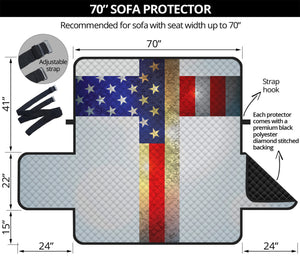 American Christian Cross Flag Print Sofa Protector