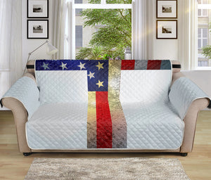 American Christian Cross Flag Print Sofa Protector